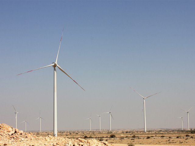 Zorlu’s wind farm spread over 1,148 acres in Jhimpir. The Turkey-based company expects to add 56.4MW to the national grid by February 2013 with its 33 turbines. PHOTO: EXPRESS